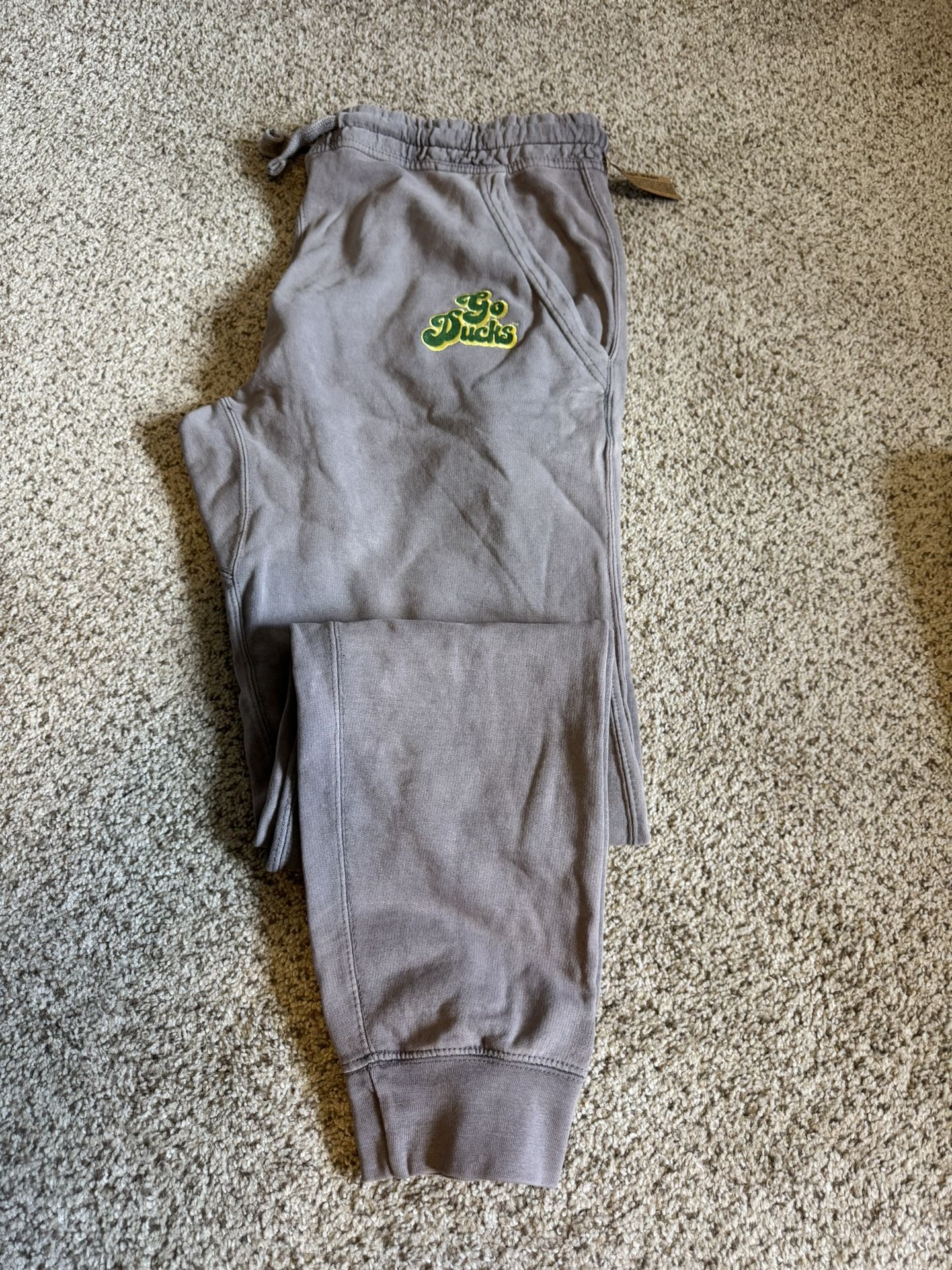 Sweat Pants, 100% Cotton, nice Heavy duty fabric, embroidered NEW with tags. Says 2XL But is more like slim fit XL or Women’s L (or a Men’s medium)