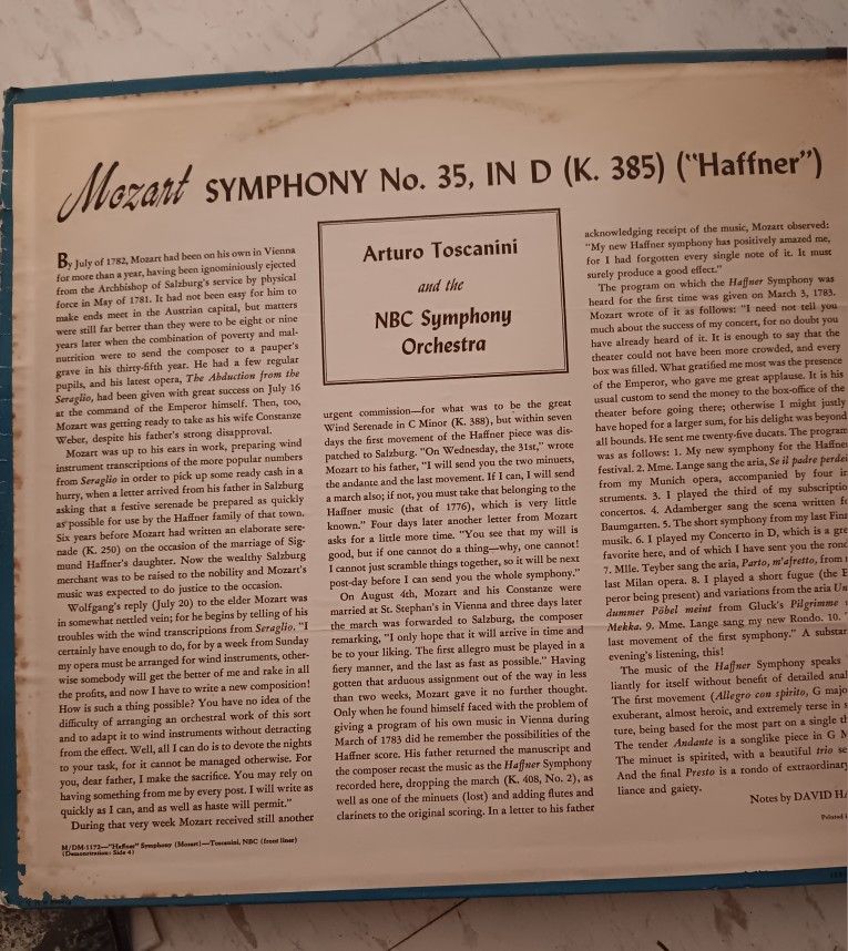 MOZART SYMPHONY NO.35 IN ( K.385)  ( Haffner)