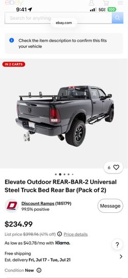 Elevate Outdoor Rear Bar (2 Pack) New!