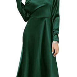 2X Green Dress Maxi 
