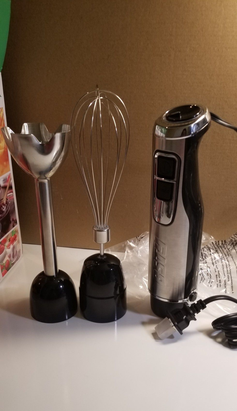 2-in-1 Hand Blenders Set 15-Speeds Powerful Immersion Blender with 500-Watt Motor and Turbo Boost Button for Maximum Power, Hand Held Blenders