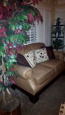 Leather sofa and love seat