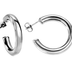 18k White Gold Plated Hoop Earrings 