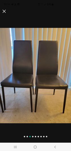 2 Black leather chairs