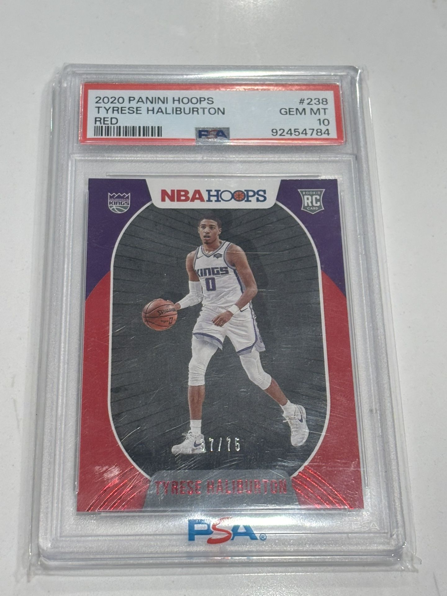 Tyrese Haliburton GEM MT 10 - ‘21-‘22 NBA Hoops Red /75 RC