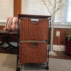 Pottery Barn Side Table File Cabinet On Wheels