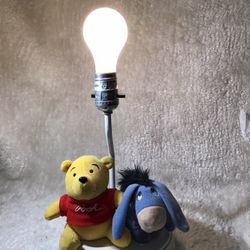 DISNEY WINNIE THE POOH  AND EEYORE PLUSH LAMP VINTAGE 