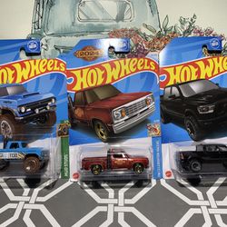 Hot Wheels Dodge Trucks Lot Of 3