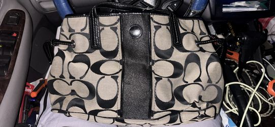 Coach Signature Canvas Foldover Designer Bag