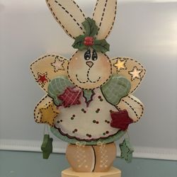 Wooden Bunny Fairy Hand Painted