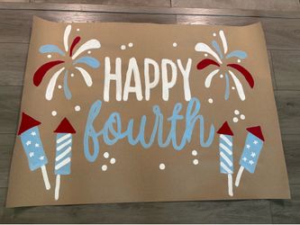 Hand Painted Fourth of July Banner