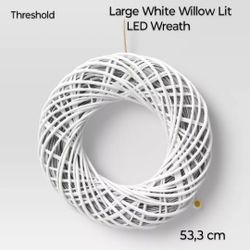 Brand New Willow/Lit LED Wreath White - Threshold