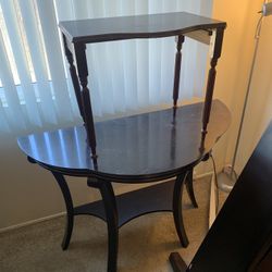 Living room Tables Wood Furniture 2 Tables With Small Shelf Organizer