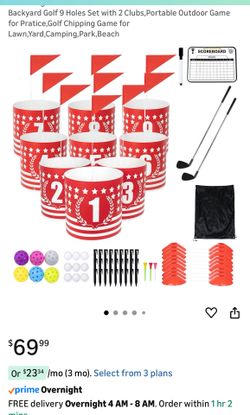 New Backyard Golf 9 Holes Set with 2 Clubs, 