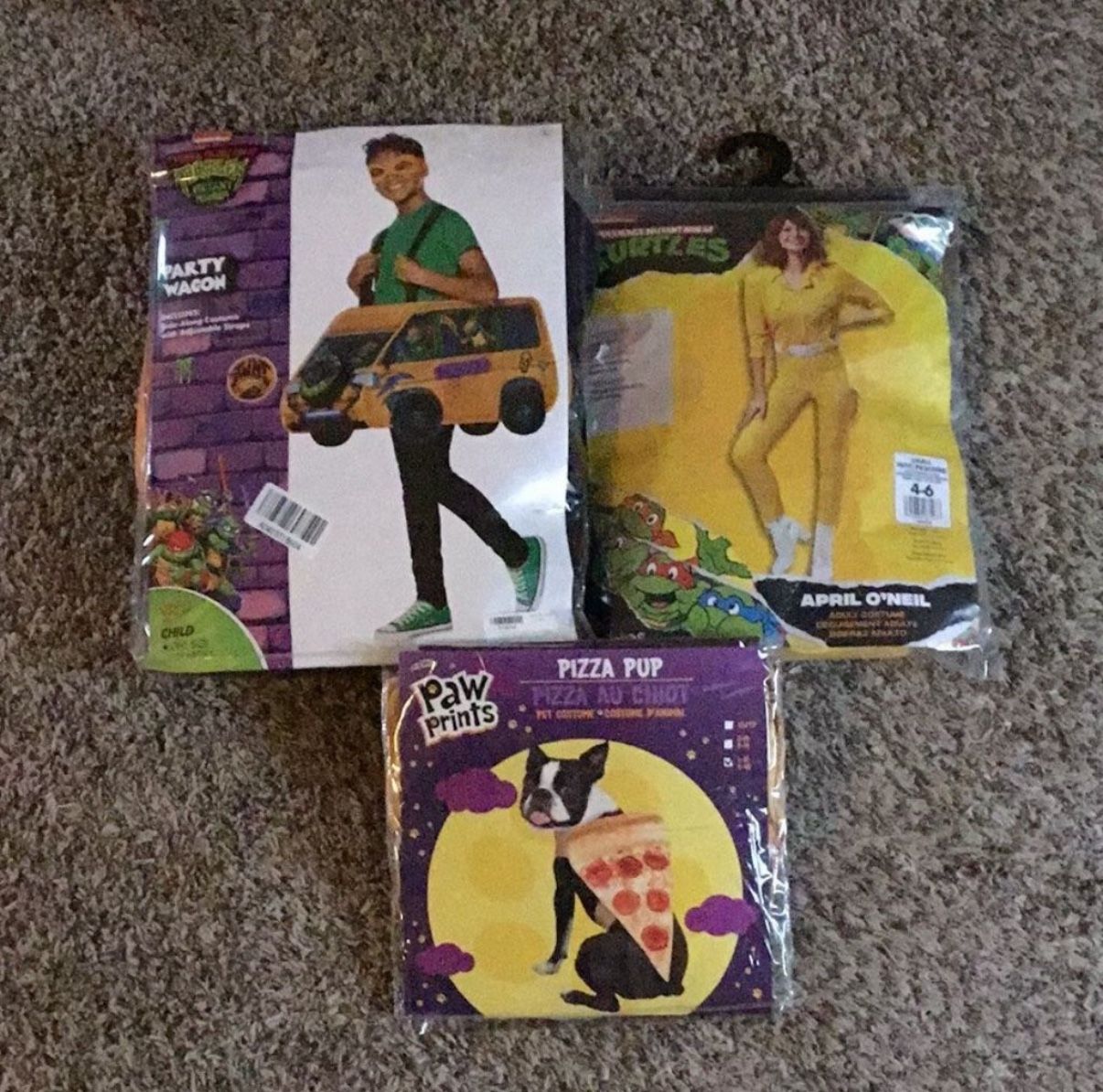 Make An Offer! Teenage Mutant Ninja Turtle Family Costumes (Party Wagon, April O’Neil, Pizza)  TMNT