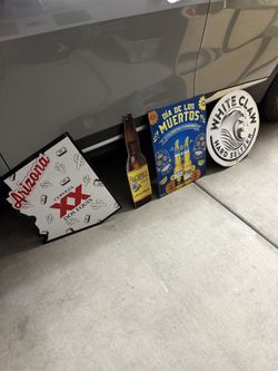 Man Cave / Bar Decor Lot: Dos Equis, Corona, Pacifico, & White Claw Signs