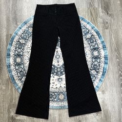 H&M Divided Size 6 Vintage Black & White Pinstripe Flare Slacks Pants Workwear