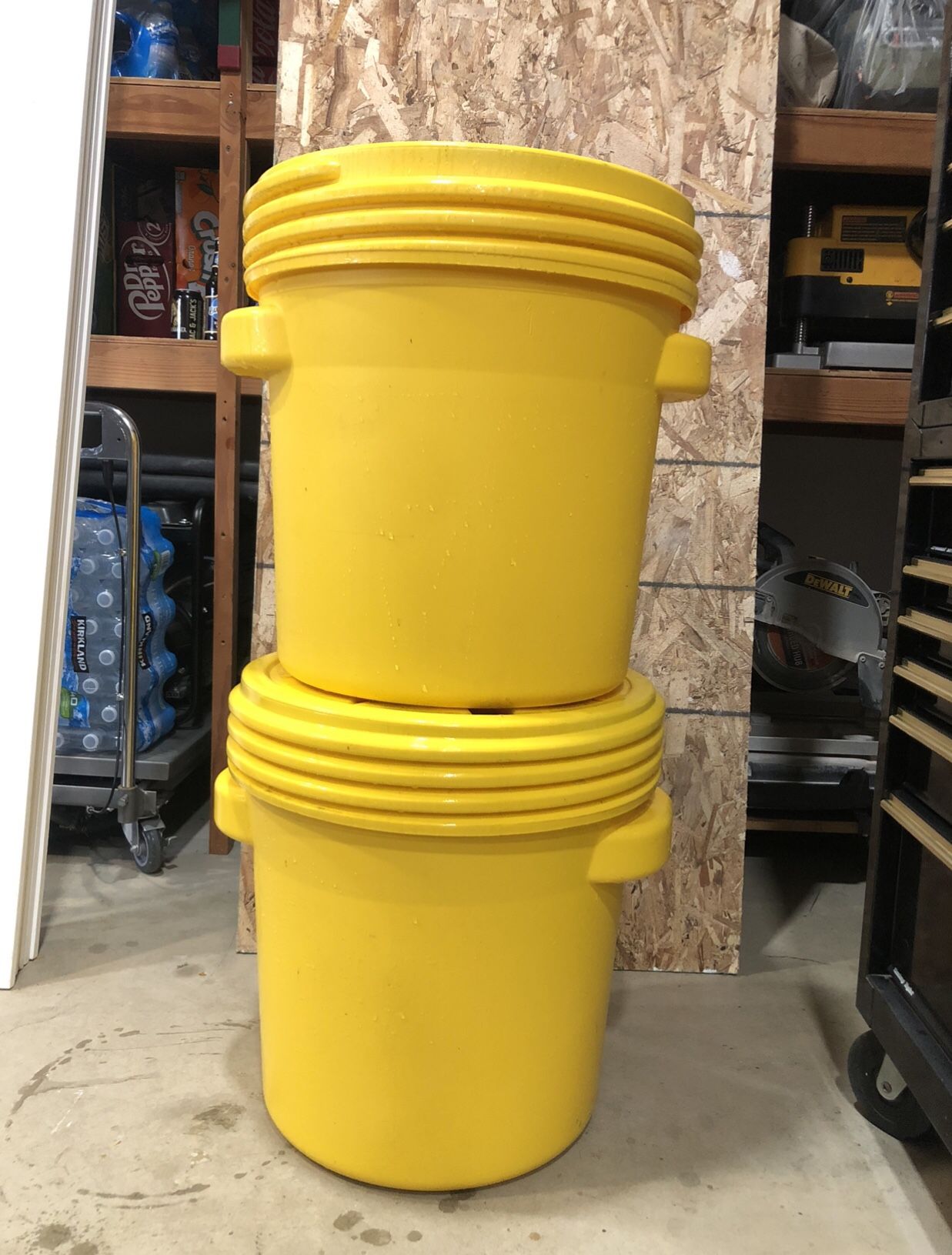 2) 30 Gallon Heavy Plastic Sealed Containers