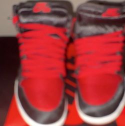 Nike Air Jordan 1 Men’s High Top Sneakers Red/Black Colorblock Lace-Up
