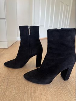 Saint Laurent YSL Black Suede Ankle Boots – Size 8.5