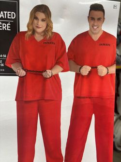 New, Adult Inmate 2 Piece Prison Costume size 3X . I also have size L/XL