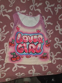 Women's Pink Crop Tank Size 1XL