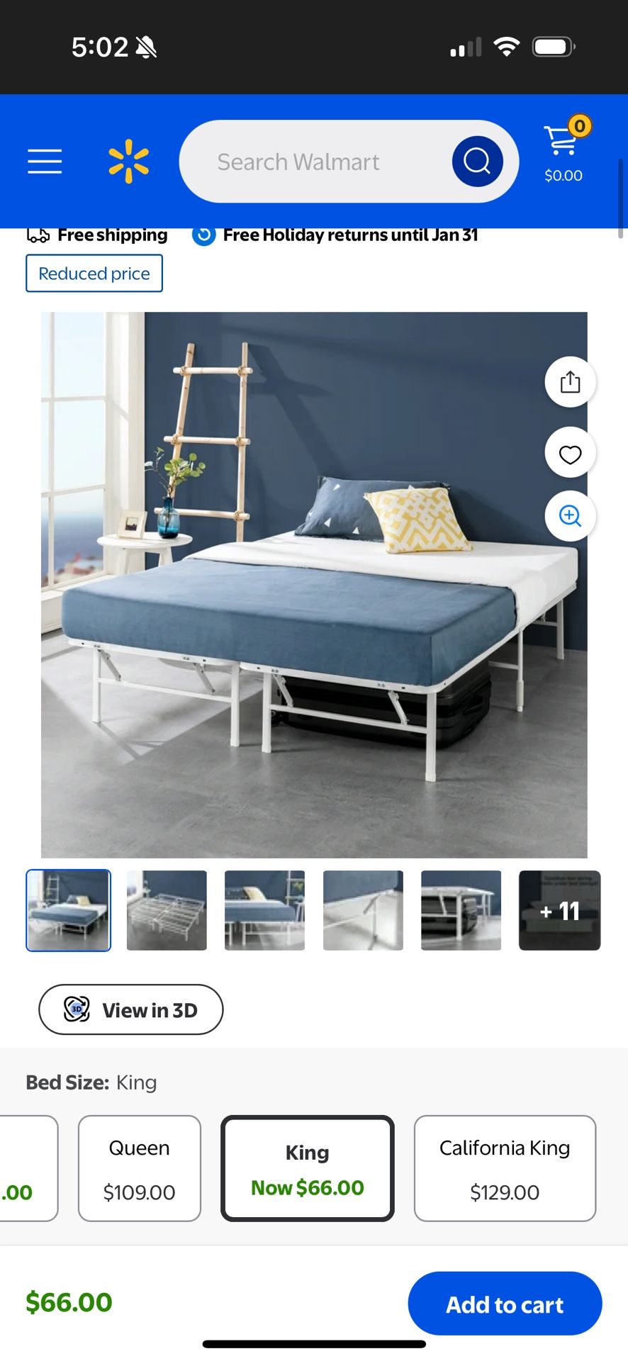 Kingsize Foldable Bed Frame + Matress