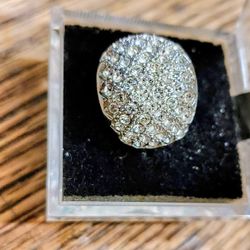 Sterling Silver Dome/ White Sapphire Ring