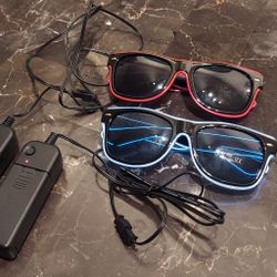 RAVE 2 GLASSES GLOW SUNGLASSES FOR PARTY ( BATTERY OPERATED ) BOTH FOR $15