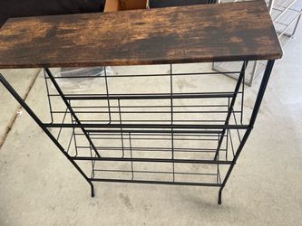 Narrow Dark Wood-Look & Black Metal:  $25