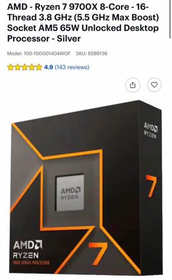 AMD Ryzen 7 9700X Desktop Processor