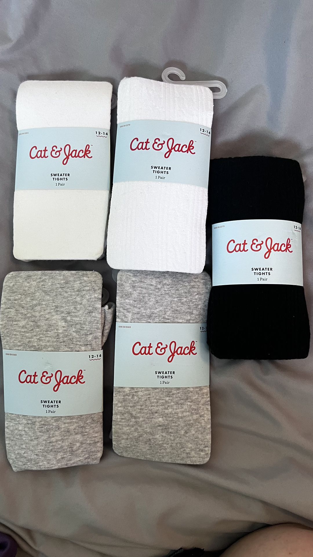 Cat & Jack Sweater Tights 5 Pairs Size 12-14