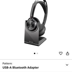 Poly - Voyager Focus 2 UC USB-A Headset with Stand (Plantronics) - Bluetooth Stereo Headset with Boom Mic - USB-A PC/Mac Compatible - Active Noise Can
