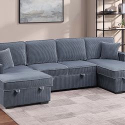 Brand New Convertible Pullout Sectional W/ Storage 