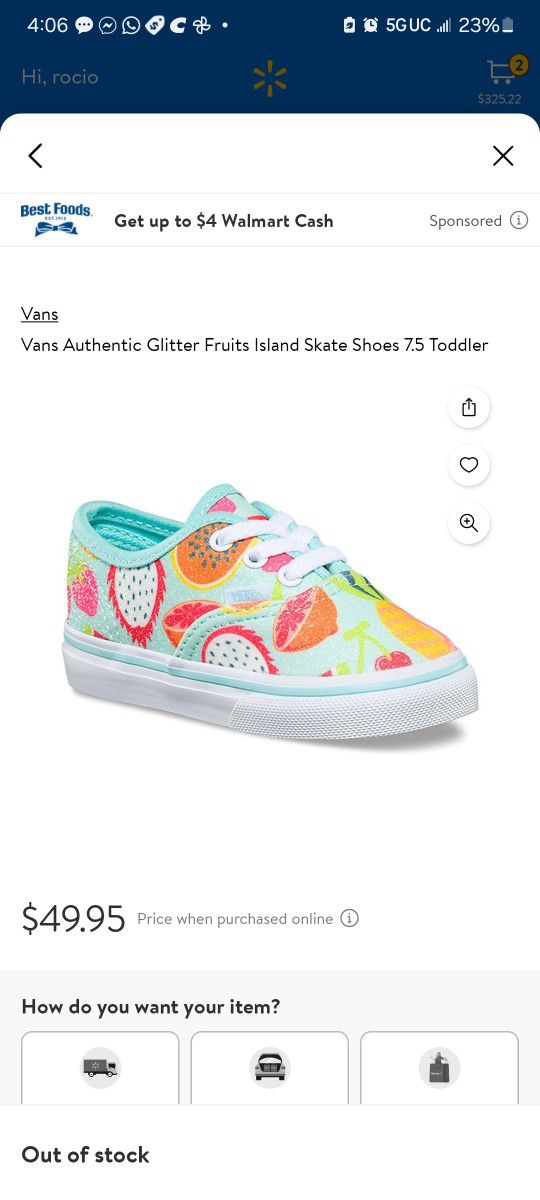 Vans Authentic Glitter Fruits Island Skate Shoes 