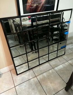 Square Wall Mirror Beveled Glass 56”Lx45”H