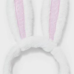 Easter Bunny Ear Headband - White/Pink
