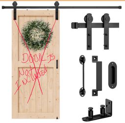 FINOSEN 7FT Sliding Pocket Door Hardware Track Kit, Aluminum, Commercial Grade, Top Mount, Heavy Duty, Smoothly And Quite, Easy To Install For 32-42 D