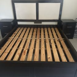 Queen Master Bedroom Set Bed + Headbed + Nightstands