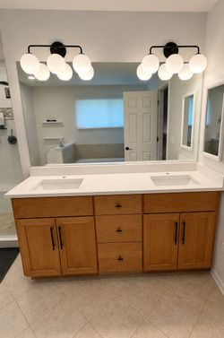 72” Double Bathroom Vanity w/ White Quartz Top & 2 Sinks
