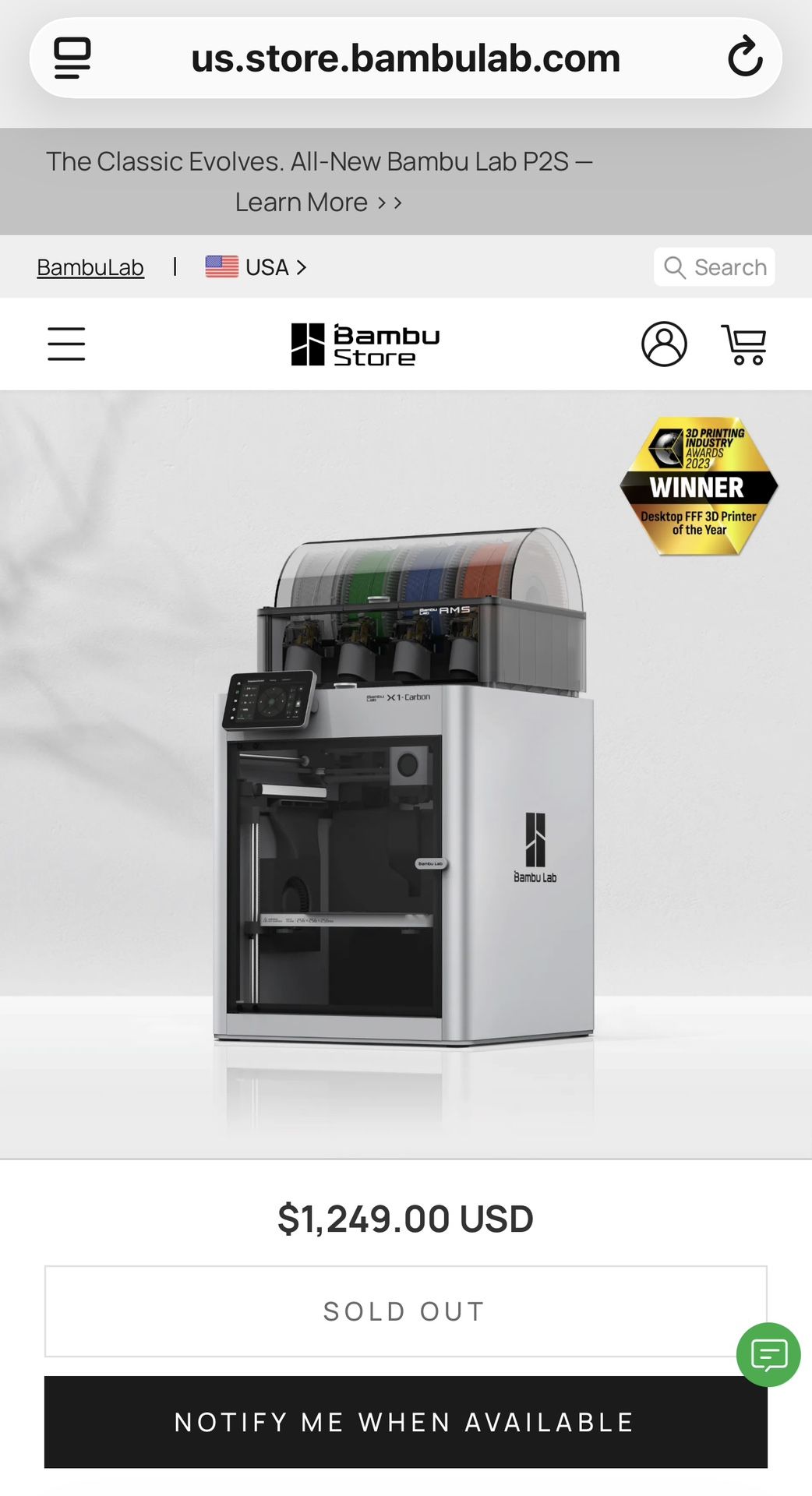 New Bambu Lab X1C With AMS 3D Printer Sealed In Box