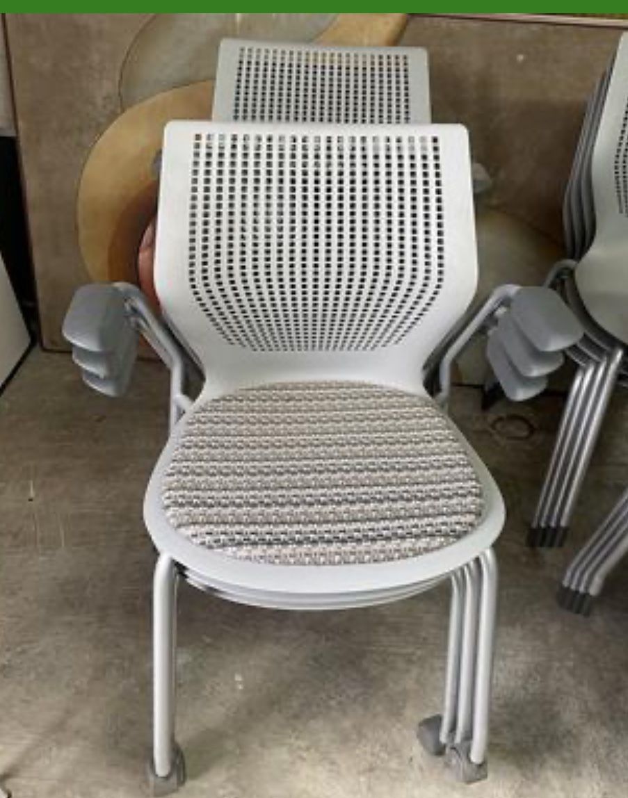 14 Matching Modern Lite Grey Office Stacking Guest Chairs! Only $25 Ea!