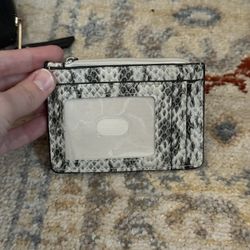 Snake print card wallet
