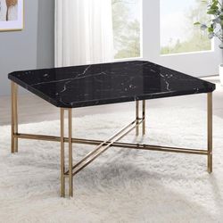 Daxton Black Faux Marble Cocktail Table