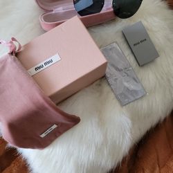 New W Tag, Original Glass Case, Bag, Lens Cloth And Gift Box, Miu Miu Designer Sunglasses, 59mm, Plastic Lens Metal Frame, Made In Italy, Have Pop