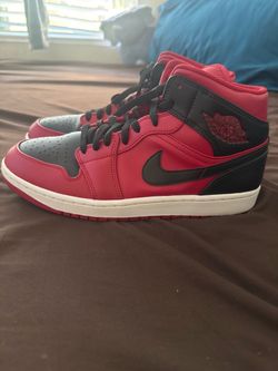 Nike Air Jordan 1 Mid Red Black Sneakers