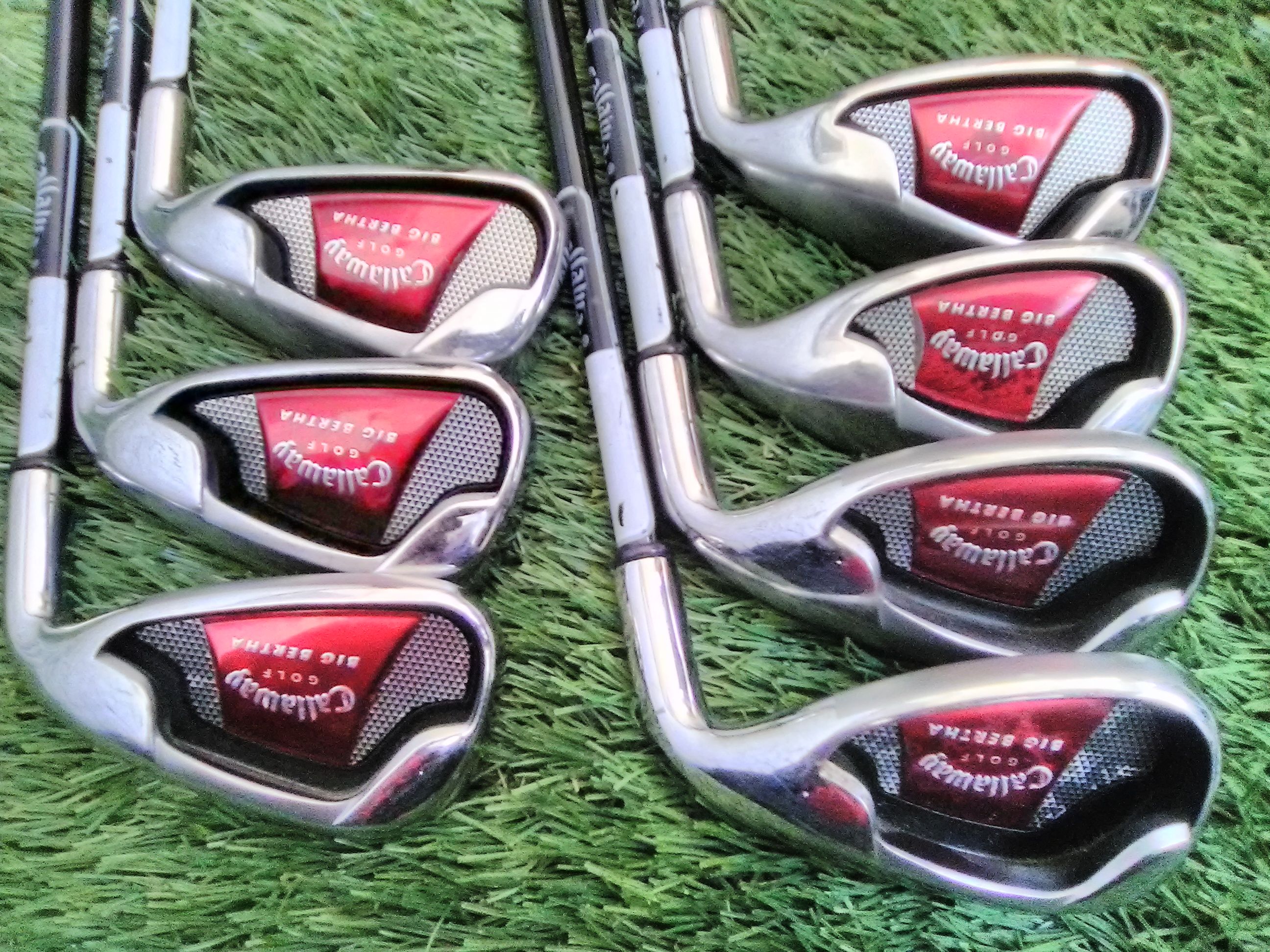 SENIORS CALLAWAY BIG BERTHA IRONS 6-Pw,Aw,SW (7pc) Golf Clubs Graphite A Flex -1/2" SHORT