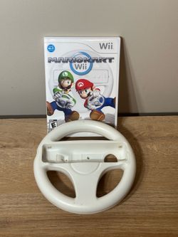 Mario Kart Wii & Wii Wheel Bundle Complete CIB Nintendo Wii w/Manual Insert