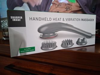 "NEW" Sharper Image Hand-Held 3 Heads Heat & Vibration Massager