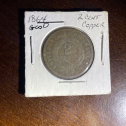 Rare 1864 US 2¢ Cent Copper Penny